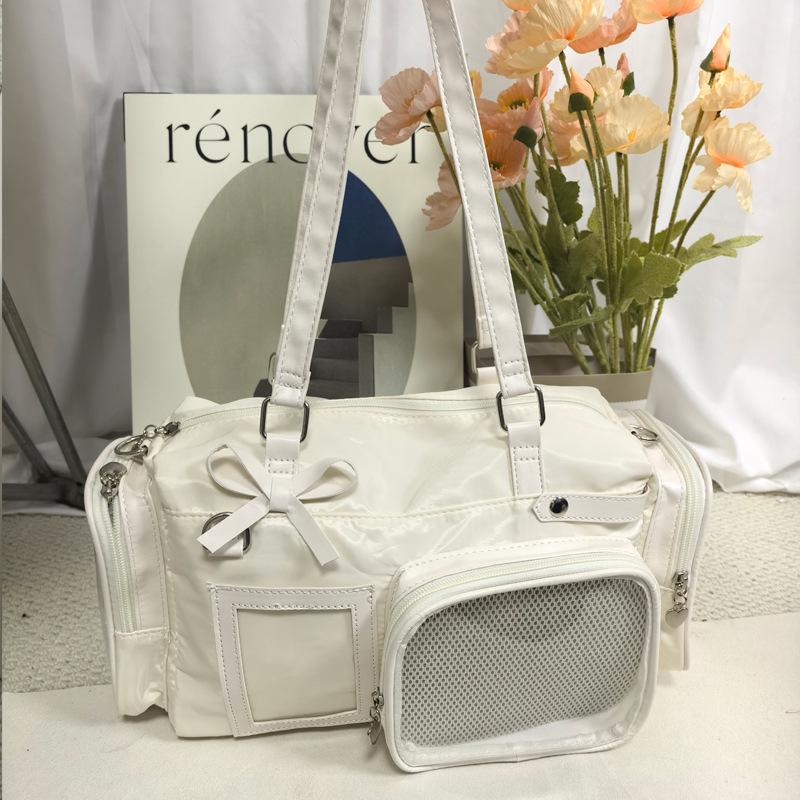 Bolsa Tote Transparente Feminina para o Trabalho, Grande Capacidade, Bolsa de Ombro Único Transversal, Bolsa Estilo Boston
