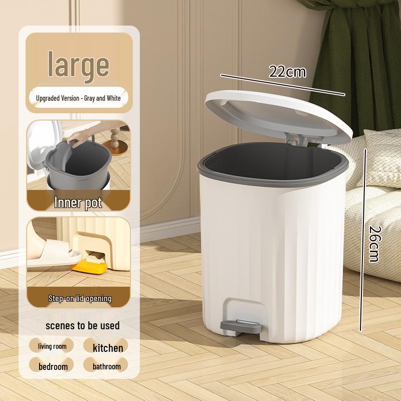 Large Capacity Silent Trash Can with Automatic Spring-Loaded Lid for Home and Office