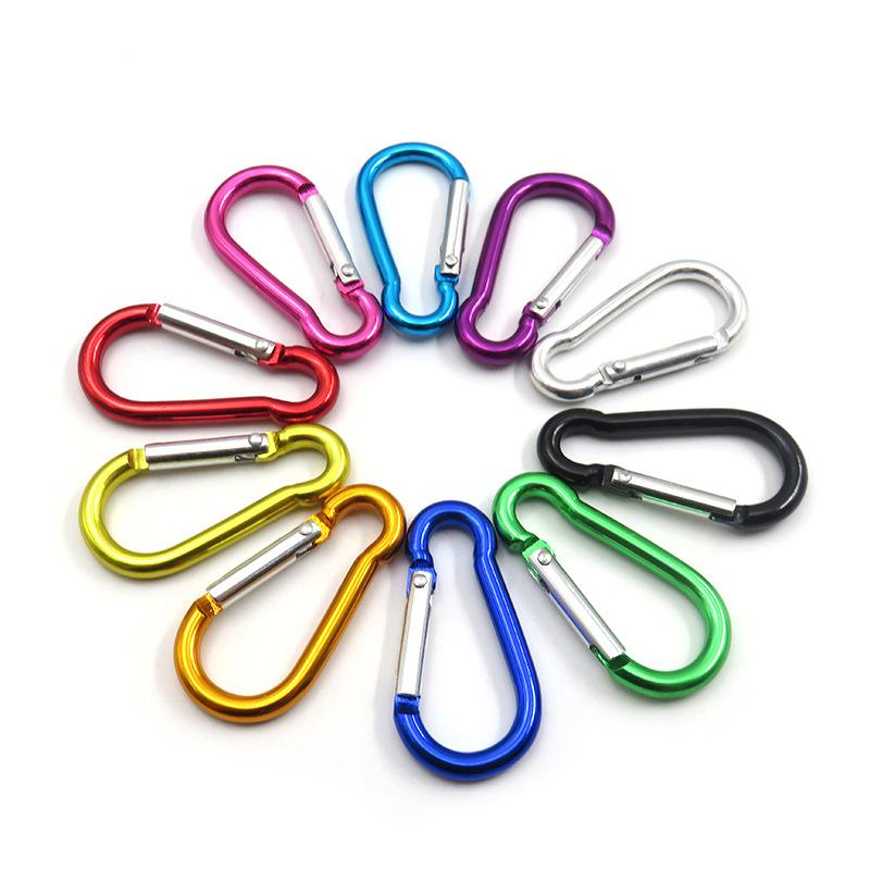 1/11/11pcs Aluminum Carabiner Key Chain Clip Outdoor Camping Keyring Snap Hook Water Bottle Buckle Kit Climbing Accessories