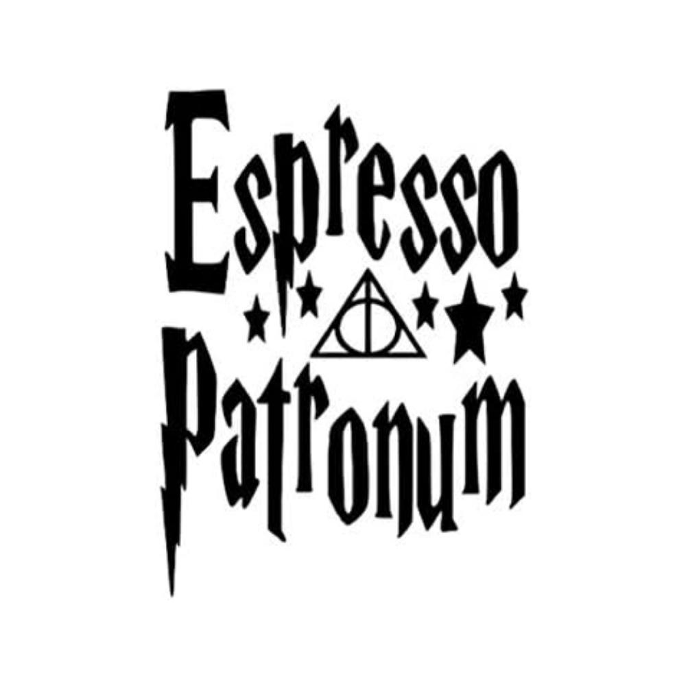 

Espresso Patronum HP Decal PVC Sticker|Cars Trucks Vans Walls Laptop| Black|5.5 X 4.0 In| 1pc