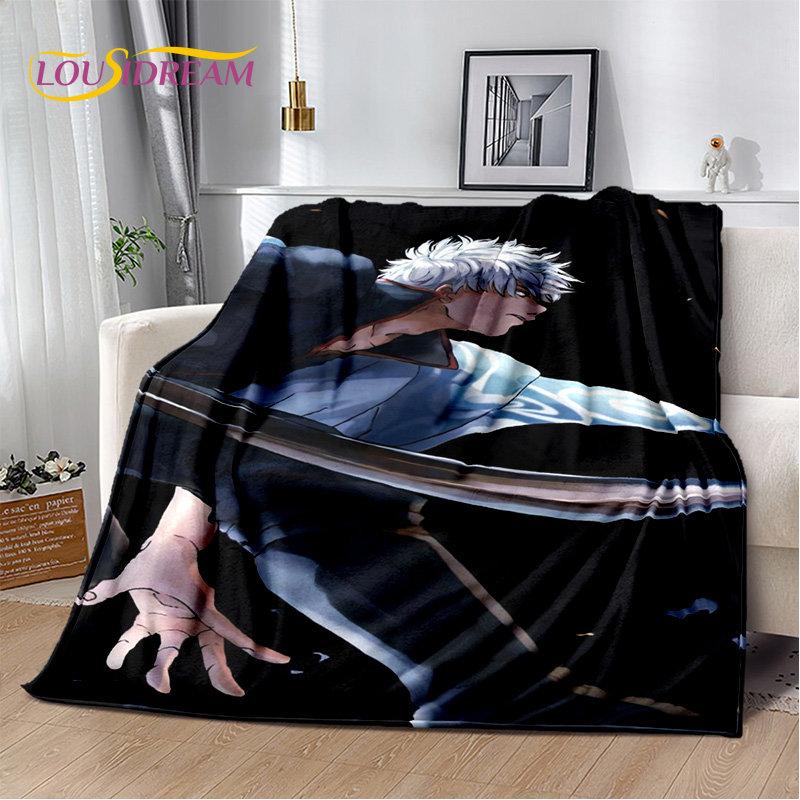Gintoki Kagura Gintama Anime Soft Plush Blanket,Flannel Blanket Throw Blanket for Living Room Bedroom Bed Sofa Picnic Cover Kids