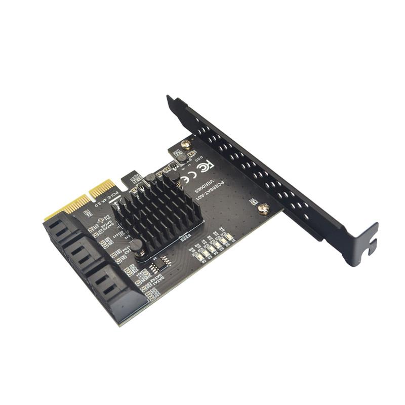 6 Port SATA 3 PCI Express Expansion Card PCI-E/PCIE SATA Controller SATA Multiplier SATA3 6Gbps ASMedia ASM1166 Chip for HDD SSD