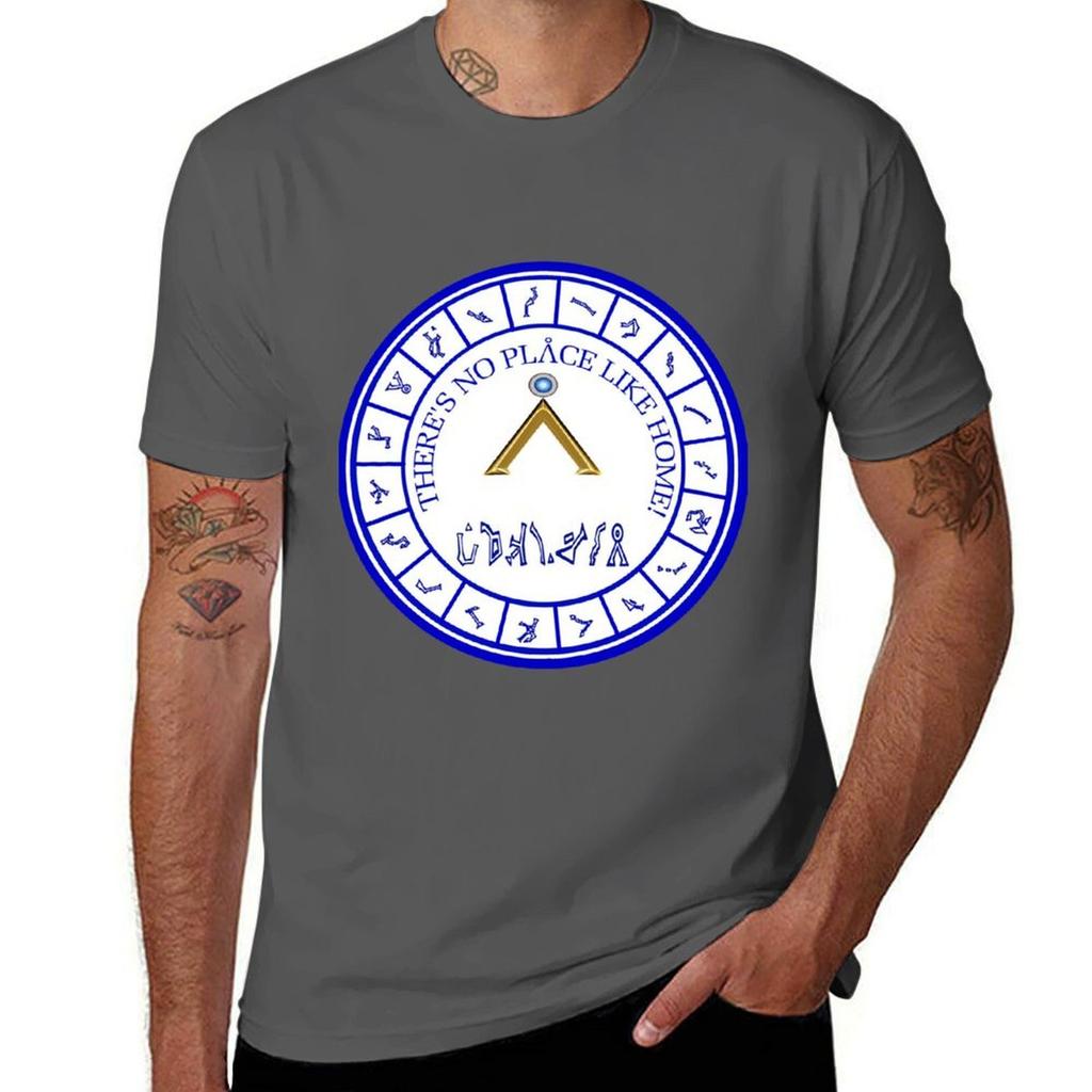 Stargate Blue Dialing Ring TShirt man t shirt heavy cotton t shirts for man cotton TShirt