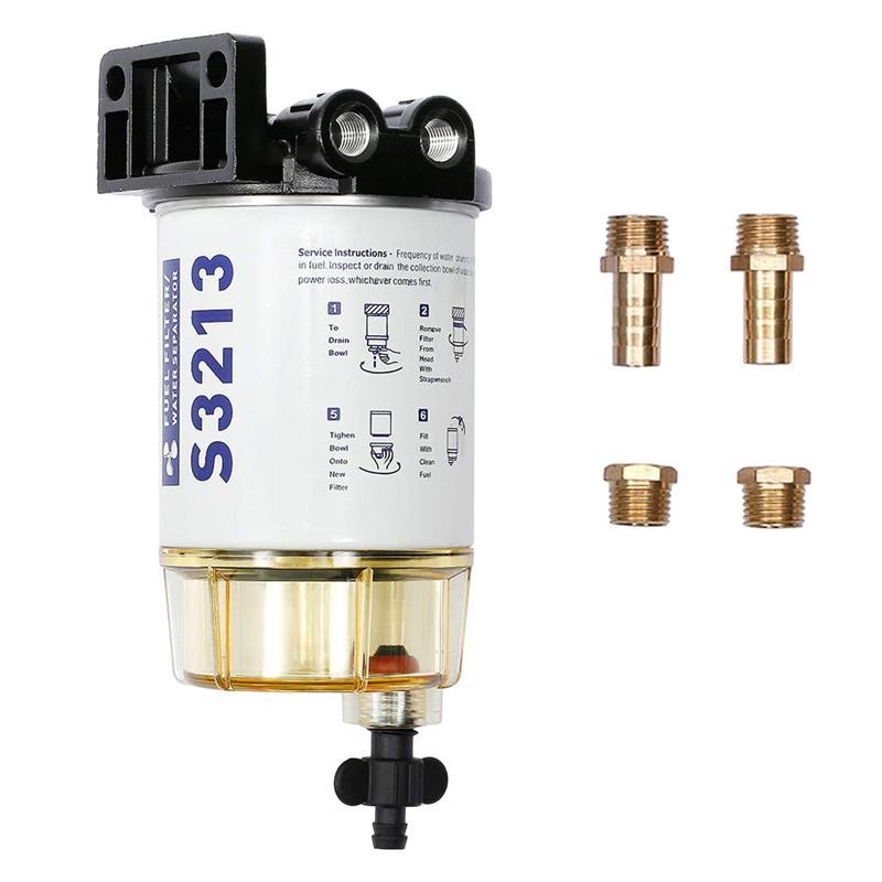 Fuel Filter Water Separator Kit Fit for Mercury Yamaha Marine Outboard S3213 10 Micron