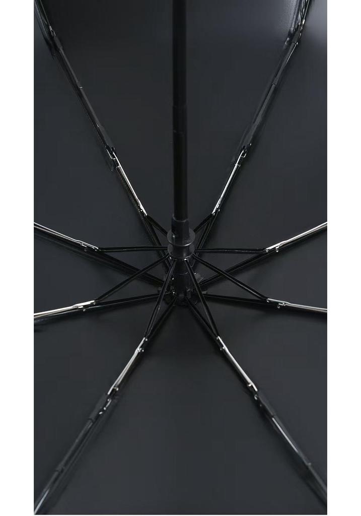 8-Rib Automatic Three-Fold Umbrella with Logo, Thickened Black Glue for Sun and Rain