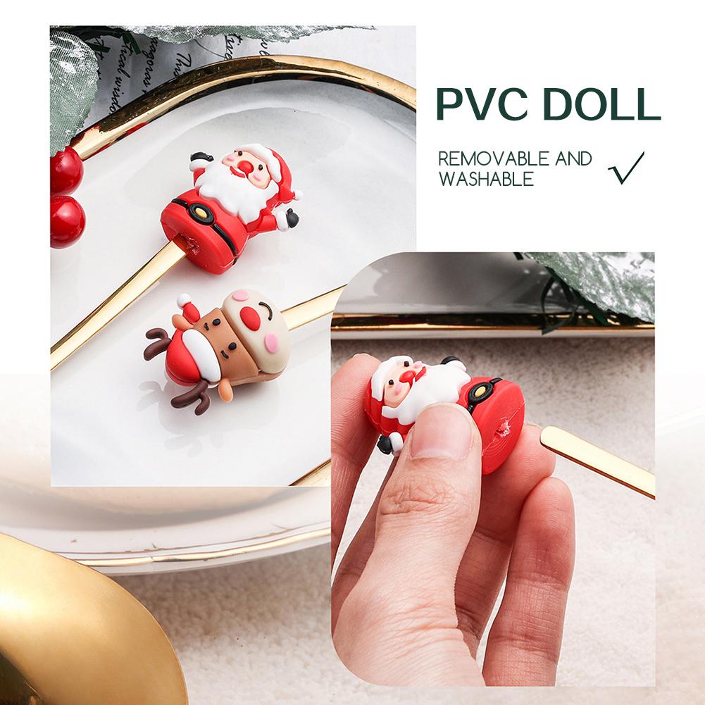 Xmas Tree Dessert Spoon Set Stainless Steel Holiday Coffee Spoon Fruit Fork Mini Cutlery Gift Christmas Present Party Favor