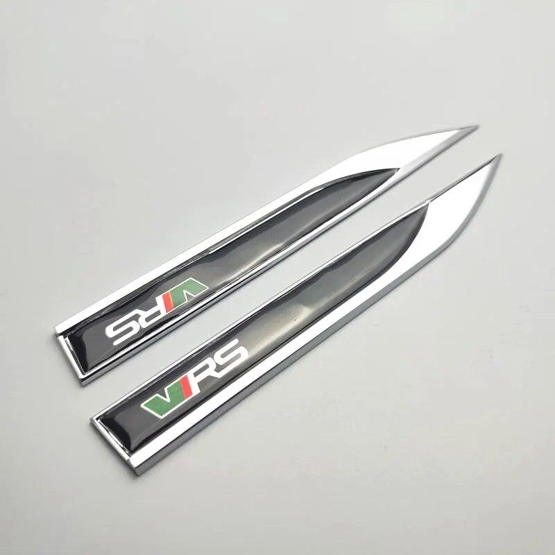 

2pcs/set Metal Side Fender Badge Emblem Sticker Decal for VRS Octavia Kamiq Kodiaq Karoq Superb Fabia Rapid