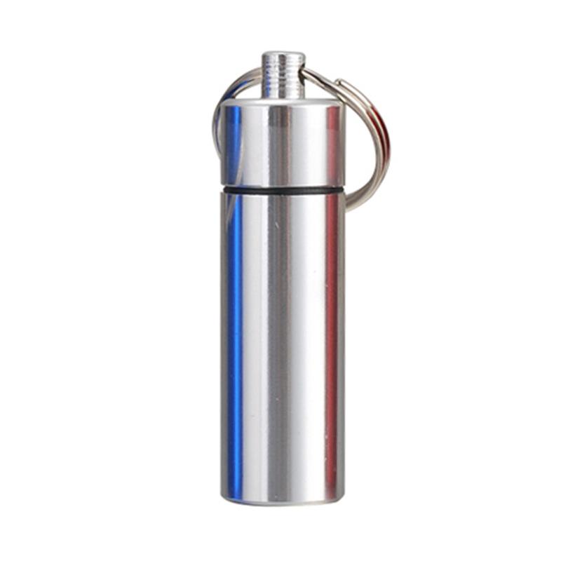 1 ~ 10PCS Aluminium Legierung Tragbare Pille Box Fall Wasserdicht Keychain Hängen Kapsel Flasche Container Reise Notfall