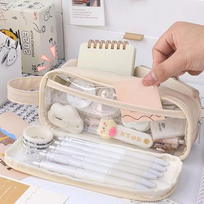 Transparent Pencil Case Large Capacity Pencil Pouch School Supplies Pen Case Trousse School Pencil Cases Stationery Pencilcase
