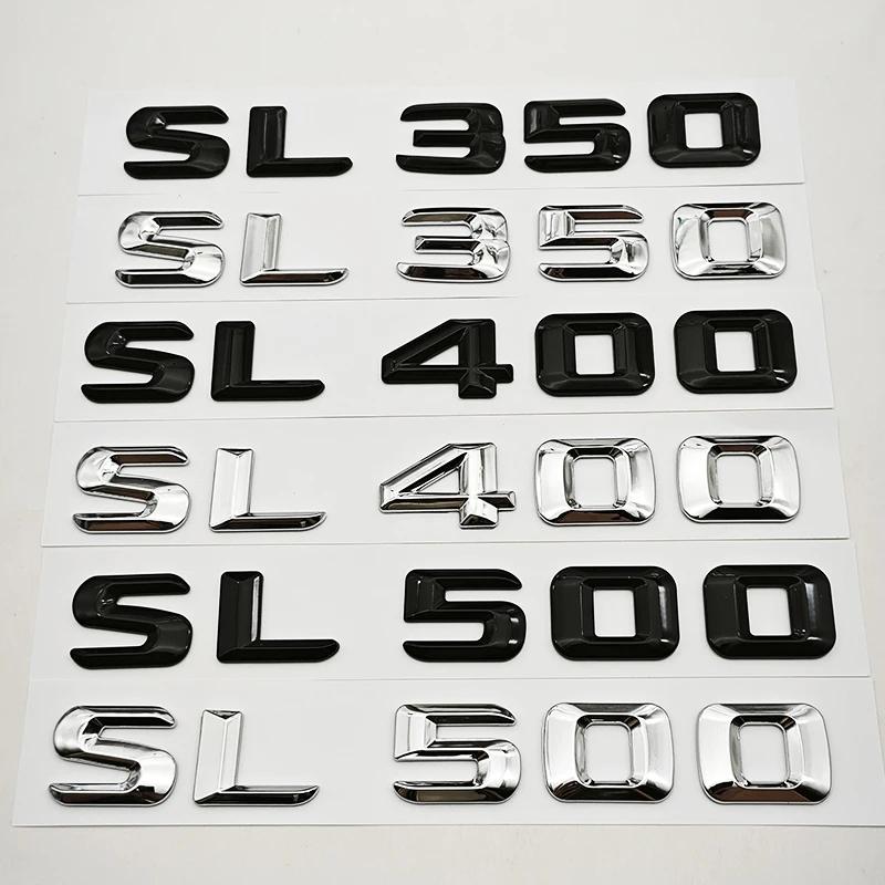 3D ABS Car Letters Badge Sticker Rear Trunk Logo SL350 SL400 SL500 Emblem For Mercedes Benz SL350 SL400 SL500 R230 R231 R129 RL2