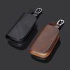 Car Universal Leather Key Bag Convenient Key Organizer Black/Brown Wallet with Zipper Suitable for A Variety of Car Key Shell