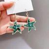 Summer Green Flower Fashionable and Elegant Earrings Temperament Versatile Sweet Stud Earrings Atmospheric Fresh Earrings