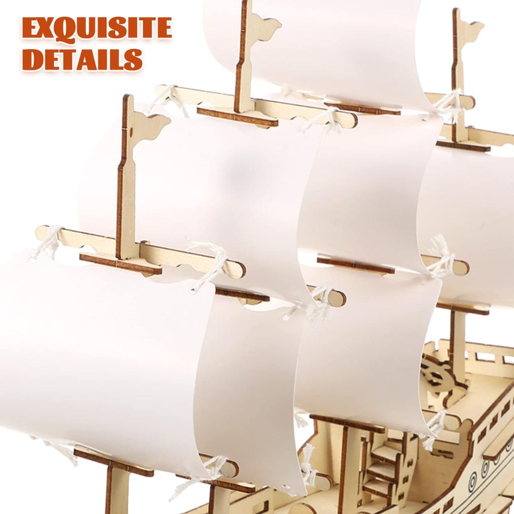 SAFIGLE Sailing Ship Wood Puzzle A DIY 3D Puzzle for Building Model Ships and Sailing Models for Kit Children.