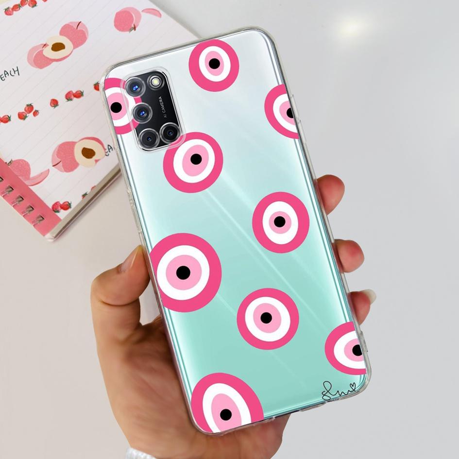 For OPPO A52 Case OPPOA52 CPH2069 A 52 Flower Phone Case Fashion Transparent Silicone Soft TPU Back Cover For OPPO A72 A92 Coque