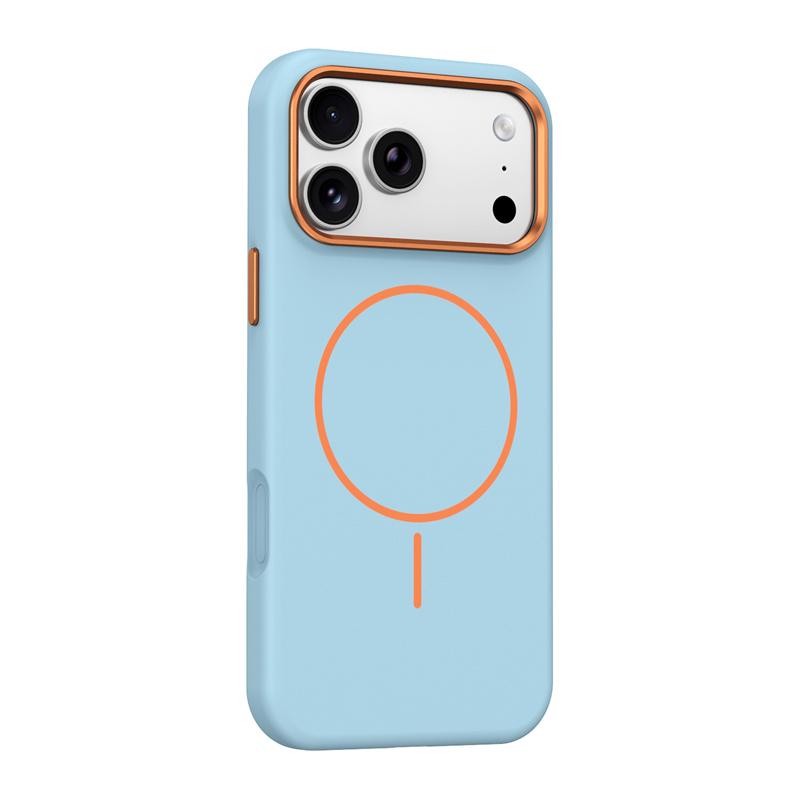 Luxury Matte Soft Magnetic Metal Lens Case For iPhone 14 15 16 17 18 Pro Max Plus For Magsafe Wireless Charge Shockproof Cover