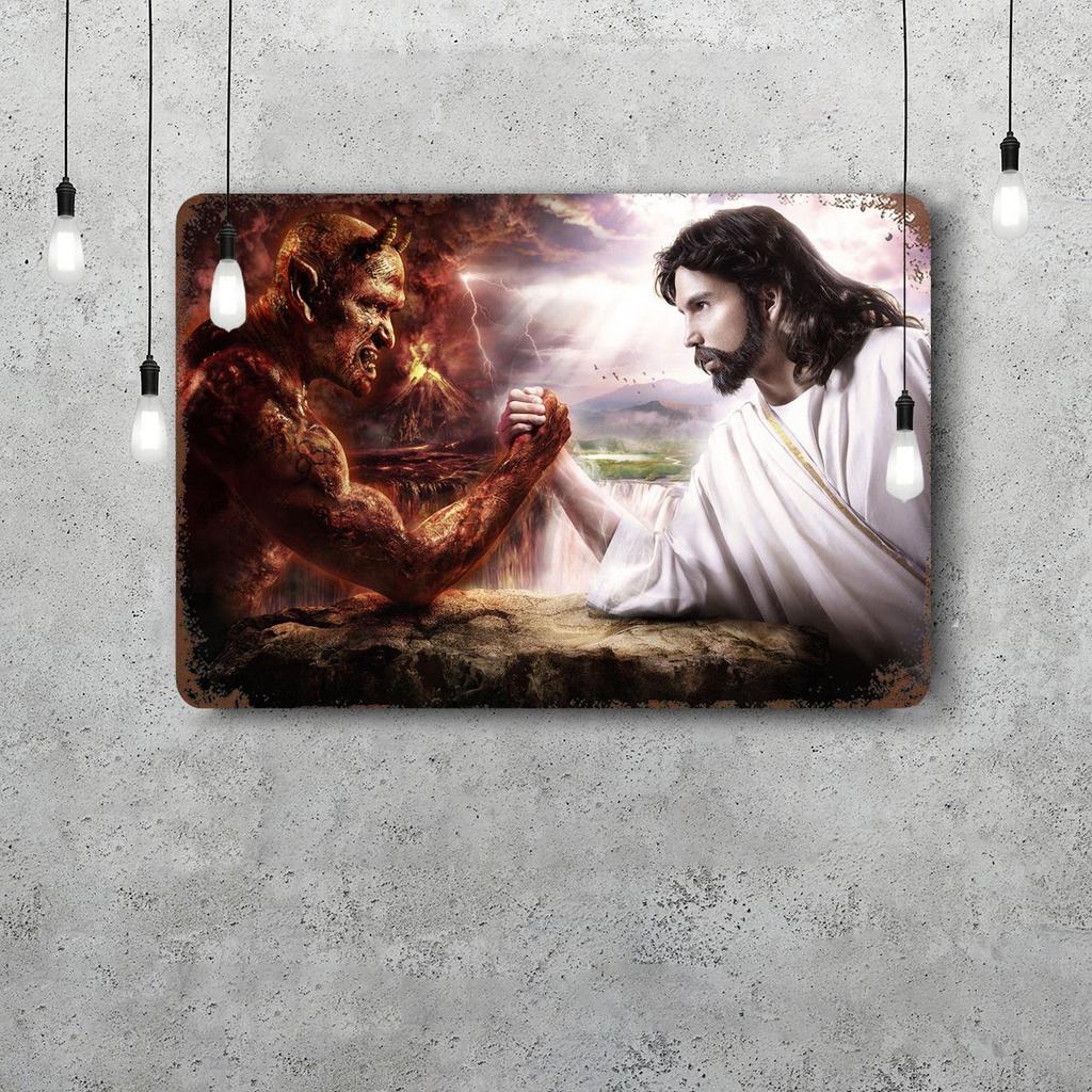 Divine Mercy Jesus Christ Religious Wall Art Print Picture Retro Tin Sign Poster Decorative Plaque Metal Plate Wall Decor
