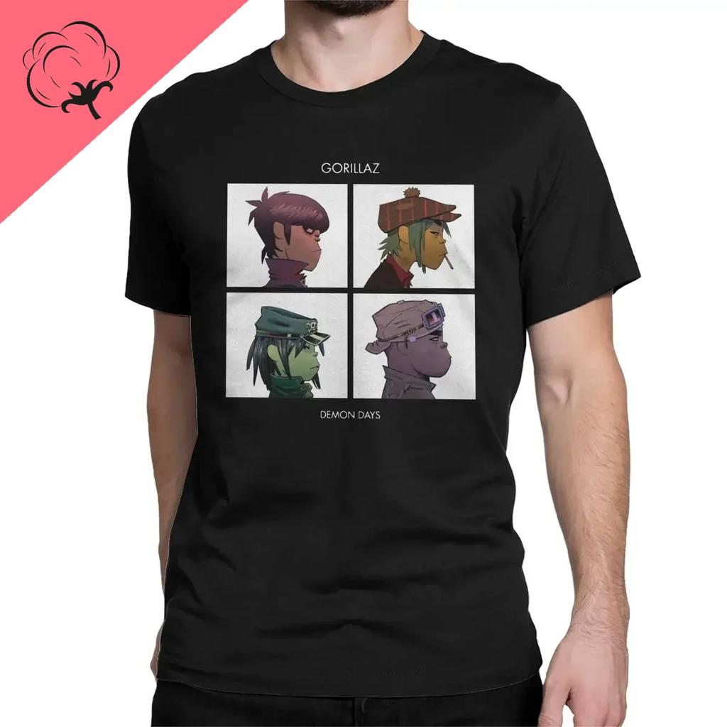 2026 New Funny Music Band Gorillaz Demon Days Casual TShirts Boy Crazy Tees Round Collar Short Sleeve T Shirts Clothing T Shirt