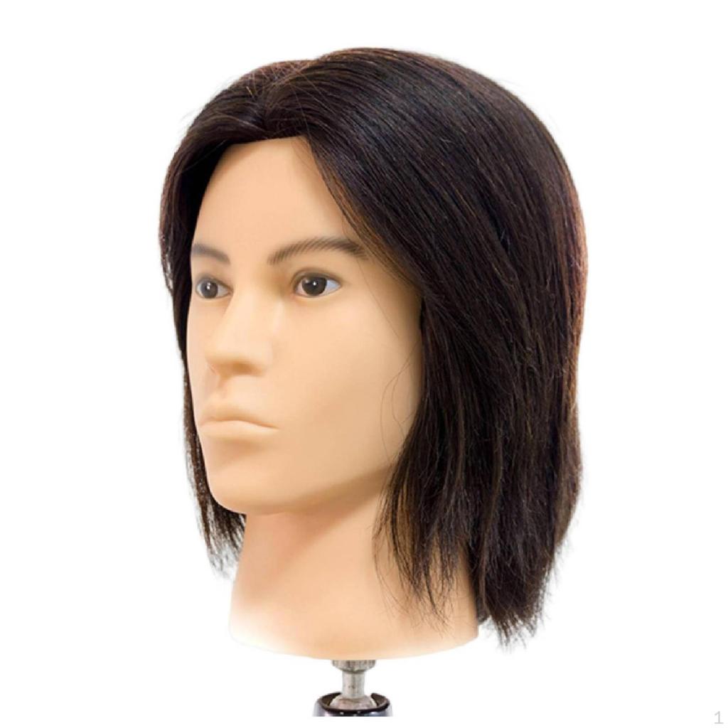 Mannequin Head with Authentic Hair Layered Styling Practice Straight Hairdressing