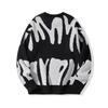 2026 Autumn Winter Korean Style Line Jacquard Knit Sweater Round Neck Pullover Casual Tops Long Sleeve Fashion Elegant  Loose Clothing