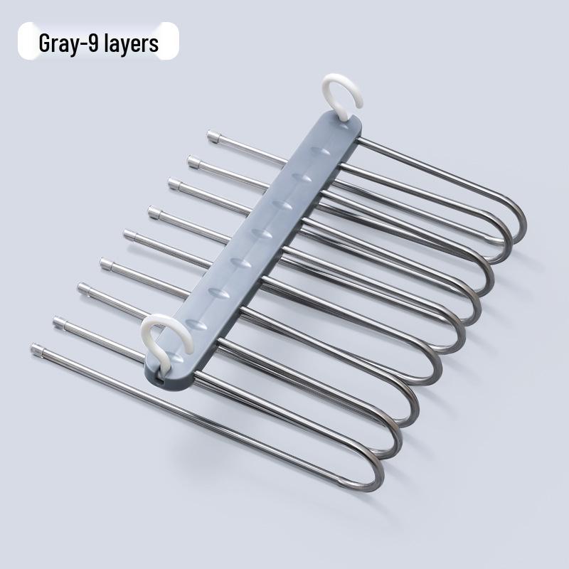 

Многофункциональная складная вешалка для брюк - Без следов, многослойная, волшебный зажим для брюк для хранения в шкафу