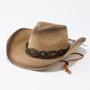 New Western Cowboy Straw Hat Summer Ethnic Style Sun Hat Women's Vacation Sun Protection Hat Travel Sun Hat