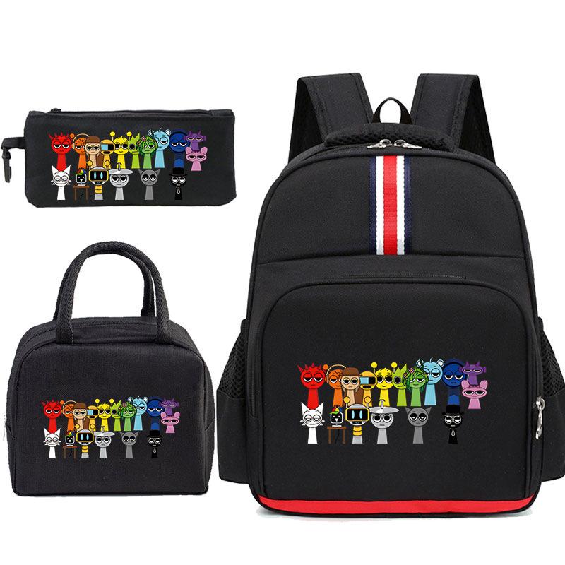 Children'S School Bag Game Merchandise Elementary School Backpack Cartoon Printing Three-Piece Set Tote Bag Pencil Bag