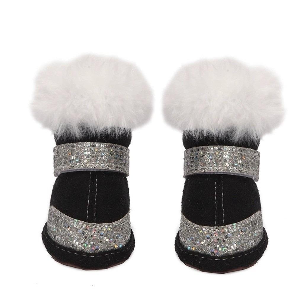 4Pcs Anti-slip Winter Dog Shoes Warm Cats Puppy Socks Fashion Dog Footwear Puppy