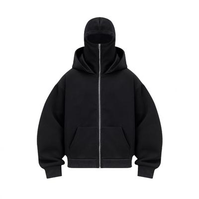 FlowStreet Amerykański Styl Codzienna Bluza z Kapturem na Zamek Męska Jesienna Wszechstronna Trójwymiarowy Sweter Płaszcz Elastyczny Luźny Krój Młodzieżowa Moda