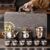 Pure titanium portable insulated bottle, outdoor sports camping tea cup, household pure titanium kettle tea set