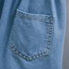Women's Spring and Summer Plus Size Elastic Waist Thin Hundred Loose Lace Denim Shorts