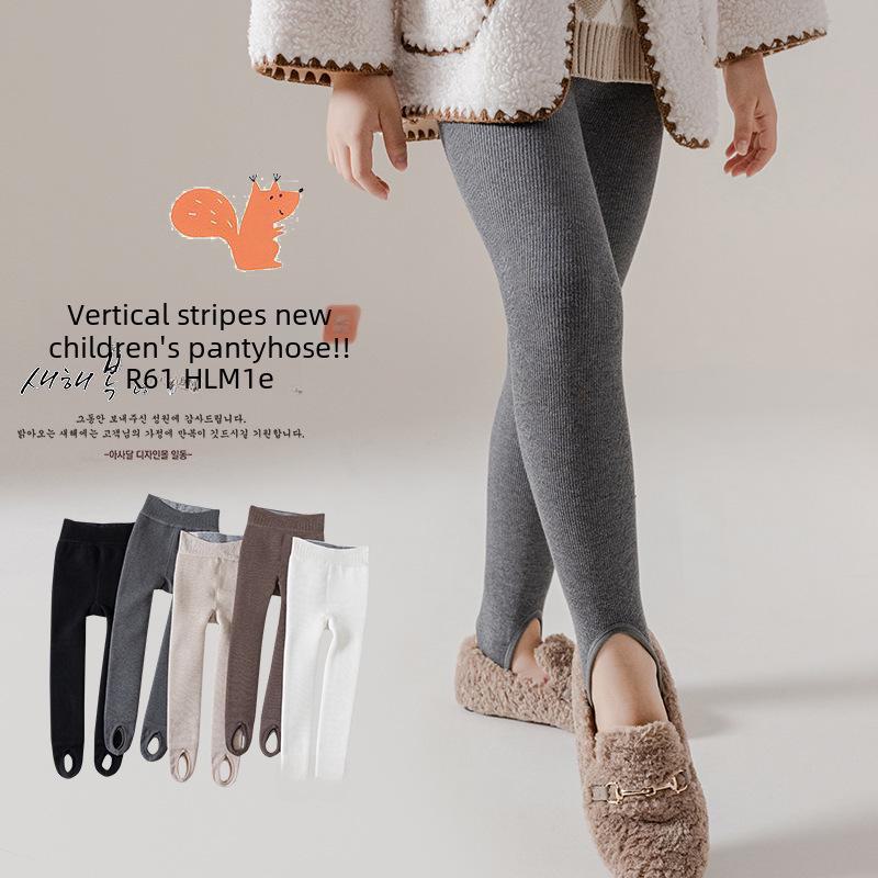 Girls' Winter Thickened Velvet Cotton Leggings - Hip-Lifting Lambskin Nine-Point Warm Pantyhose