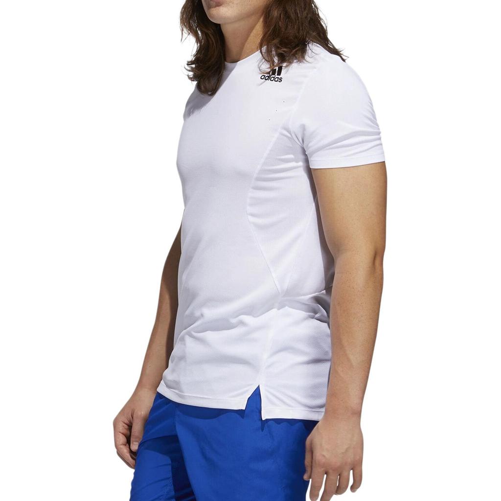 adidas T Shirts Men's White Crew Neck Moderate Straight Fit GL7297
