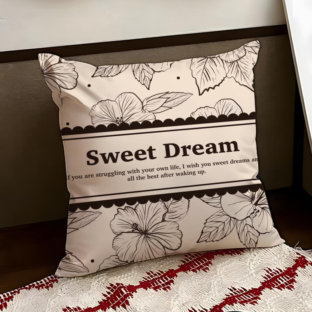 Beautiful Retro Flowers Cushion Cover Reversible Soft Durable Pillow Cover Home  Car MultiScene Use for Daily Comfort