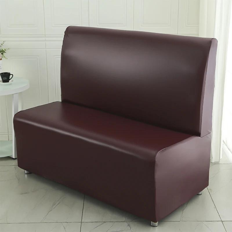 Ärmelloser Sofabezug Hotel Restaurant Zuhause Internetcafé Café Stretch-Überwurf All-inclusive PU-Leder Spandex Couchbezug