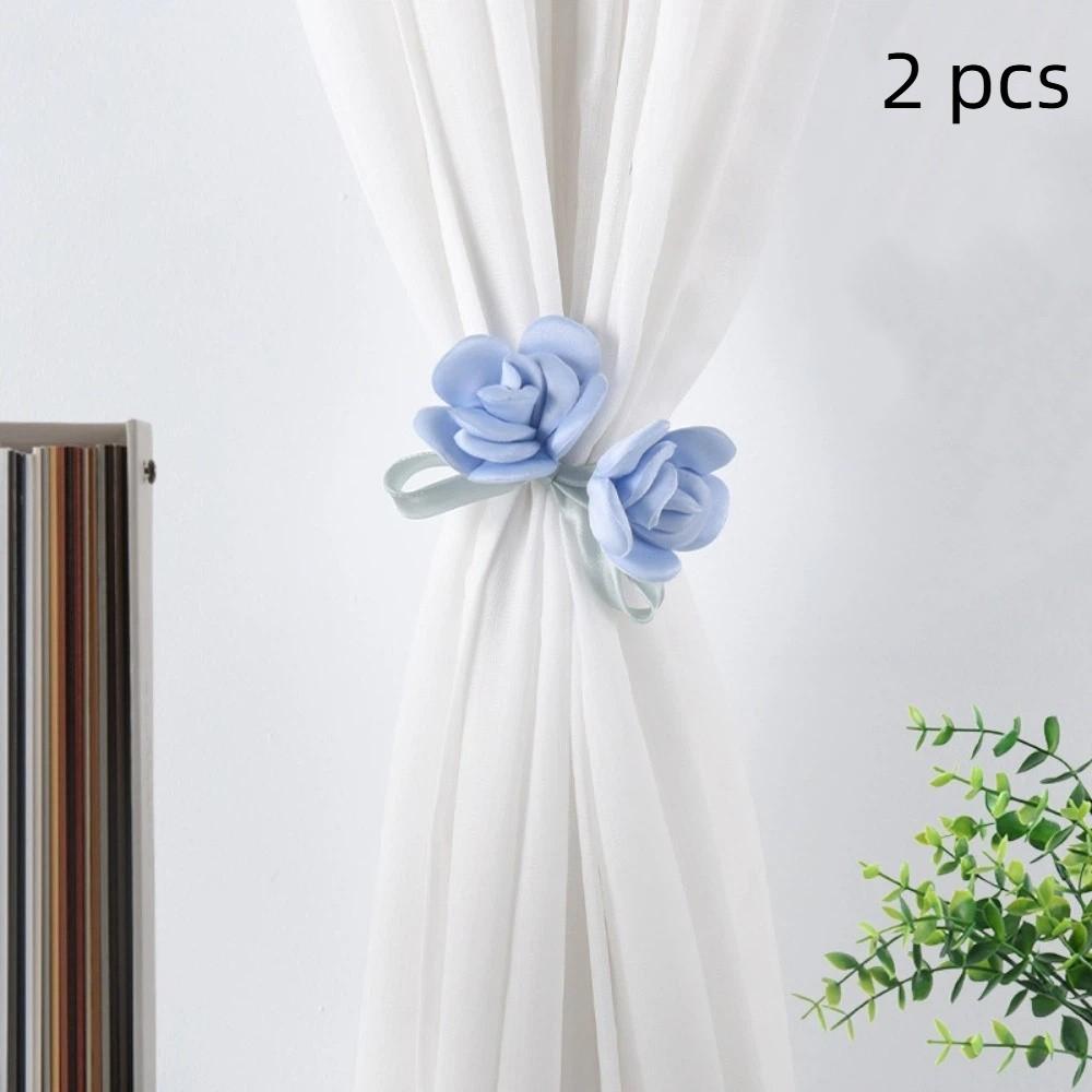 

2 PCS Adjustable Tulip Curtain Tieback Elegant Curtain Buckle Home Decor Curtain Straps Homestay Rose Sky Blue