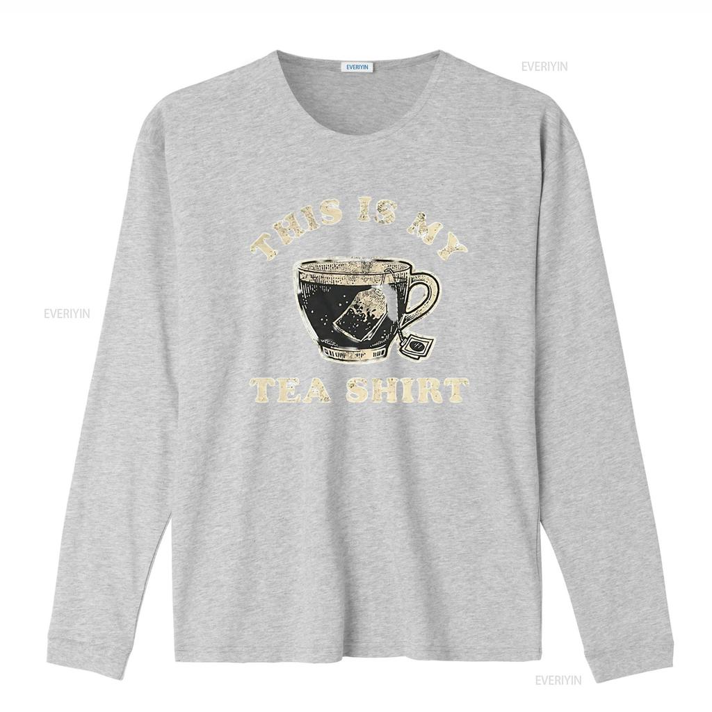 Mens This is My Tea T Shirt Funny Cup of Sarcastic Wordplay Novelty White vintage Washed Slightly homme designer clothes