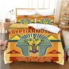 Pharaoh Bedding Sets,King Size 3D Ancient Egypt Tribe Decor Comforter Cover Set For Adult Egyptian Pyramid Polyester Duvet Cover