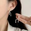 VENTFILLE Vintage Punk 925 Stamp Earrings for Women Girl Creative Twist Winding Geometric Handmade Party Silver Color Jewelry