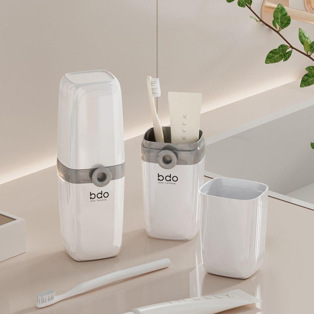 

Portable Travel Toothbrush Storage Box 2-IN-1 Tooth Glass New Toiletries Storage Cup білий