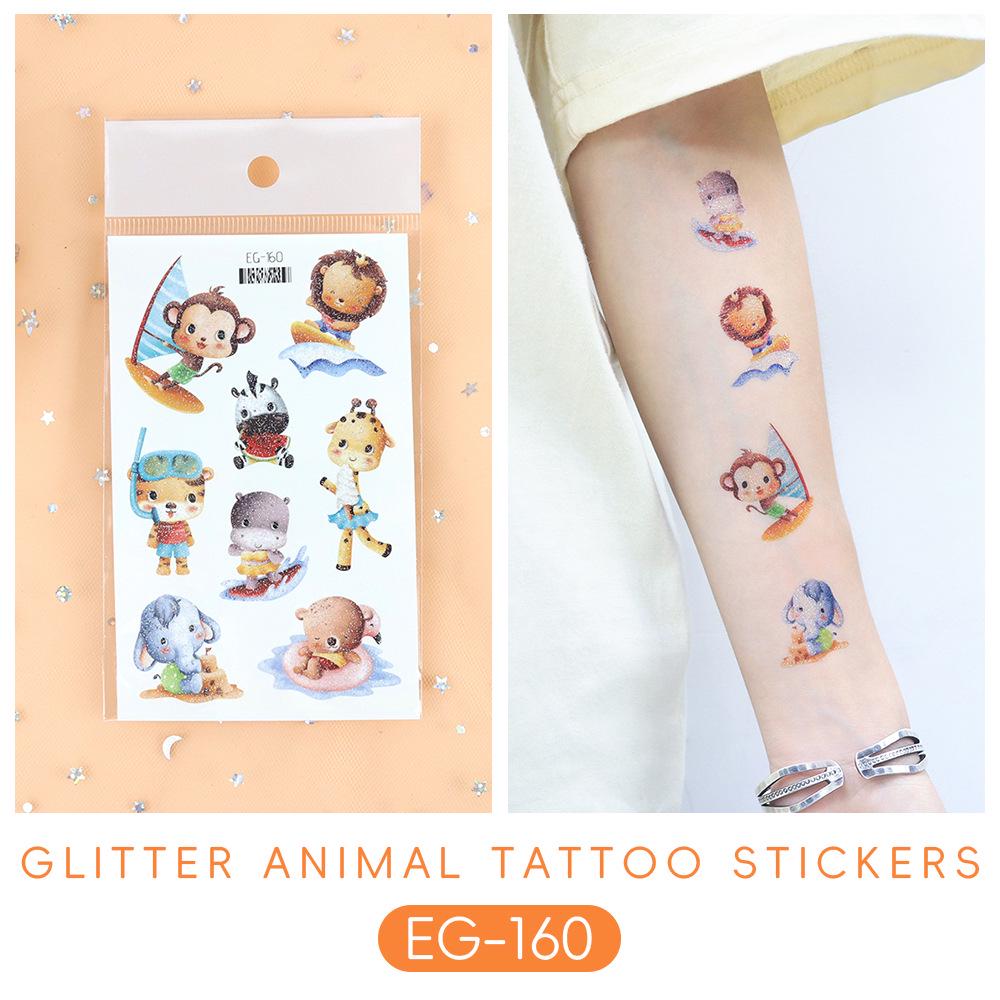 2023 Ruikalong Su Geçirmez Parıltılı Deniz Hayvanı Karikatür Dövme Çıkartmaları Çocuklar İçin