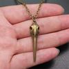 Eagles Gothic Skull Pendant Antique Bronze Metal Bridal Collar Necklace High Quality Statement Piece