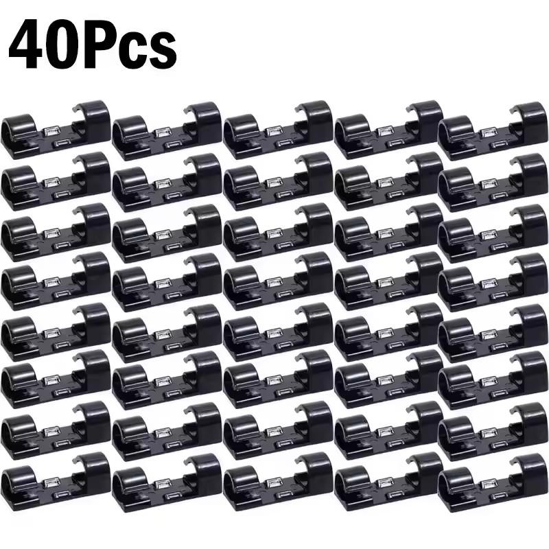 Cable Clips Organizer Drop Wire Holder Cord Management Self-Adhesive Cables Manager Fixed Clamp Wire Winder For Home Office Car