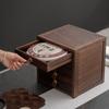 Tea Box with Drawer Tabletop Wooden Organizer Compact