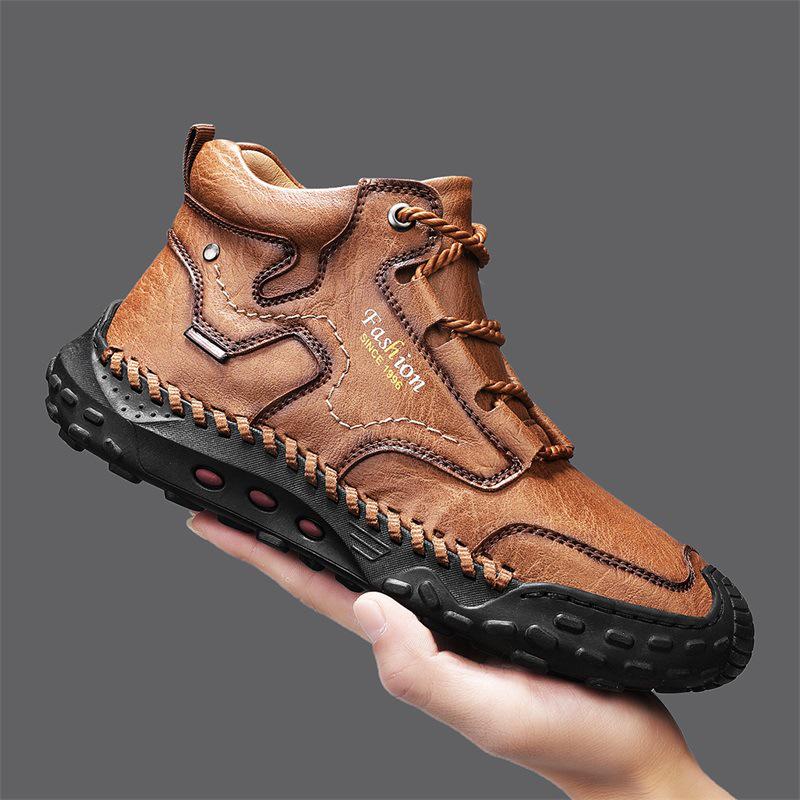 Men's Casual Ankle Boots - Trendy Outdoor Mid-Top Shoes