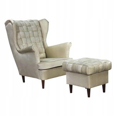 Carol Wing Chair with Footrest Scandinavian Light Beige