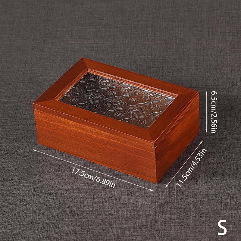 Стеклянная коробка для хранения цветов хайтан скандинавский ретро шкаф для хранения из массива дерева настольная сортировка откидная деревянная коробка декор туалетного столика 898₽