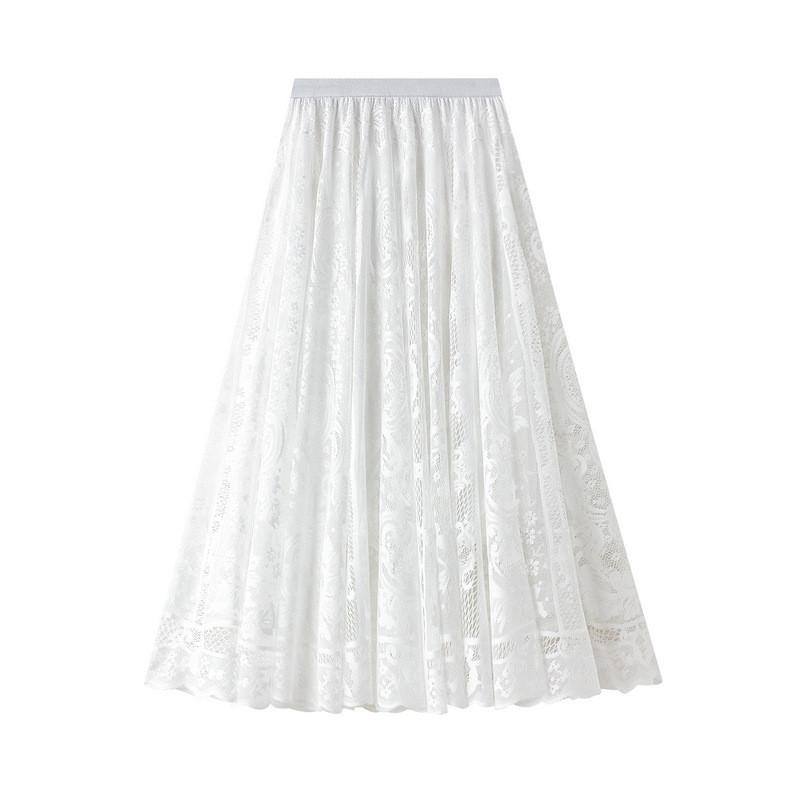 Water Soluble Lace Skirt For Women With Elastic Waist For Autumn Winter Fashion
