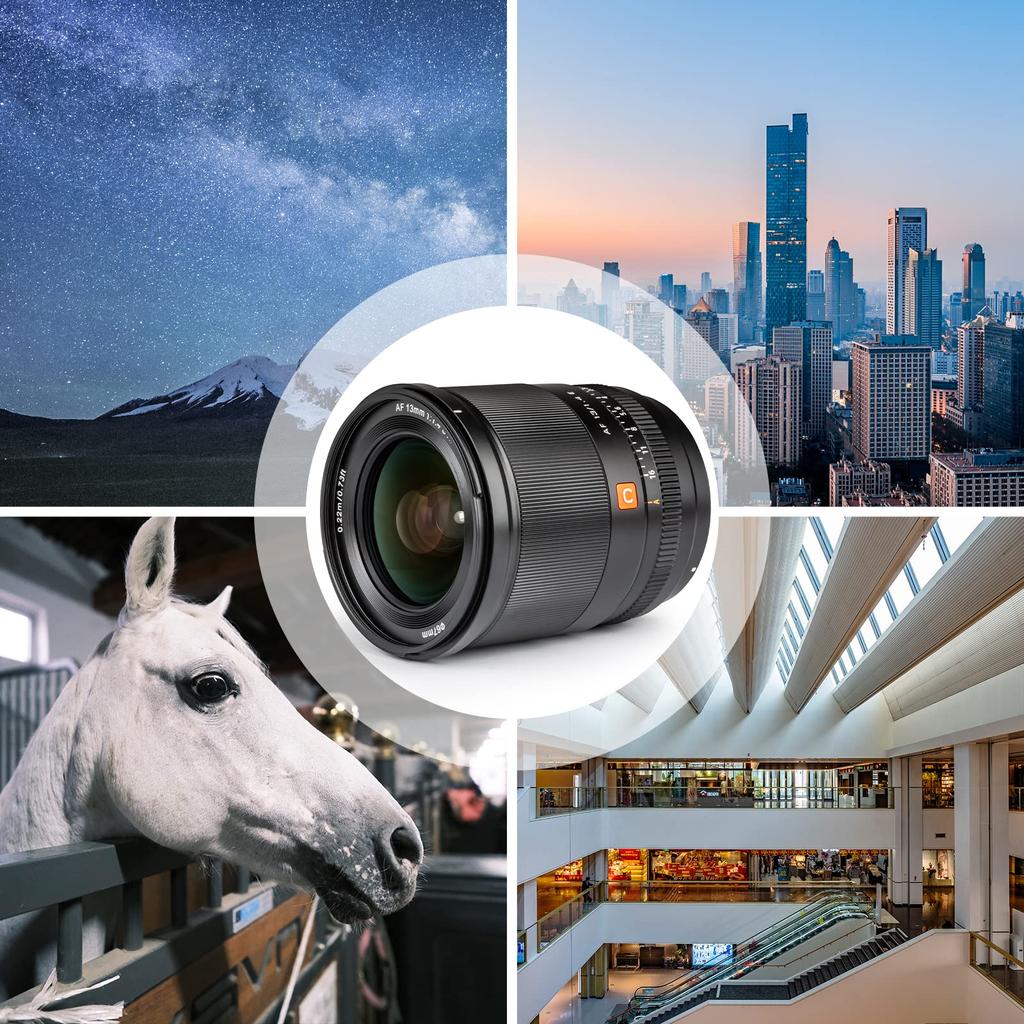 VILTROX AF 13mm E Prime Replacement Lens for Sony Compact and Eye Large Aperture Focus Compatible with SONY a6600 and other Ideal for Sky Eligible