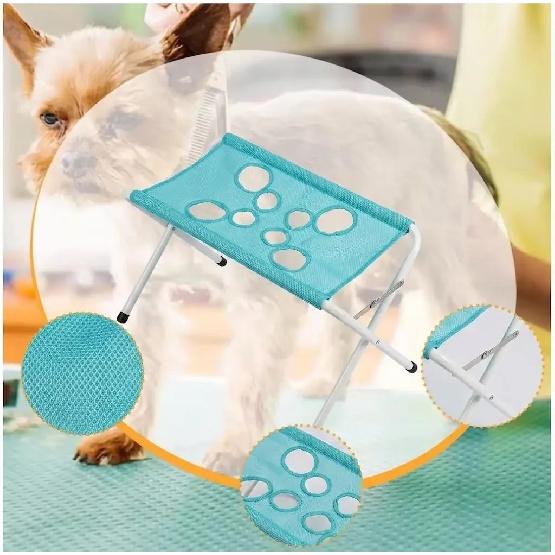 Pet Grooming Hammock Stand, Foldable Breathable Mesh Bath Rack for Cats & Small Dogs, Anti-Escape, Easy To Clean