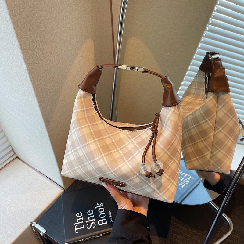 

Сумка-тоут большой вместимости для поездок на работу Женская новая модная ретро-сумка через плечо Клетчатая сумка для поездок на работу